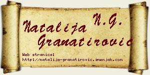 Natalija Granatirović vizit kartica